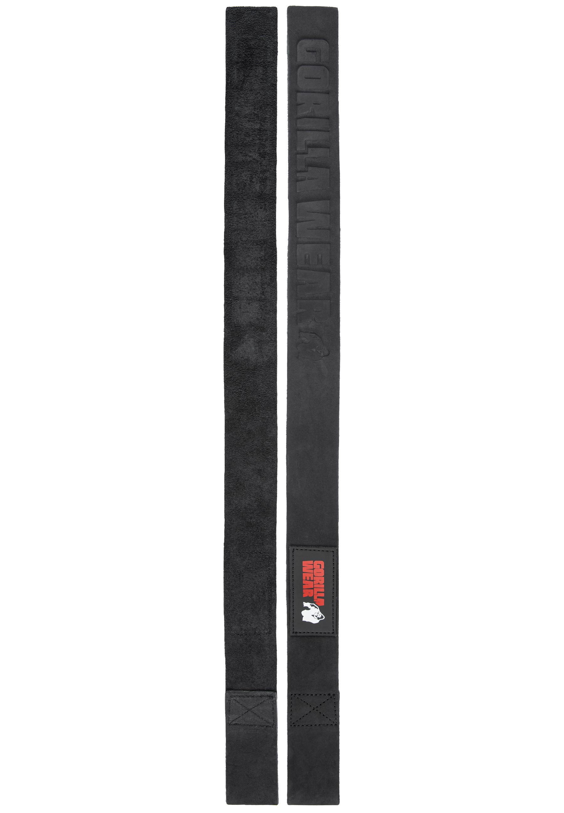 Gorilla Wear Leather Lifting Straps, black Gorilla Wear