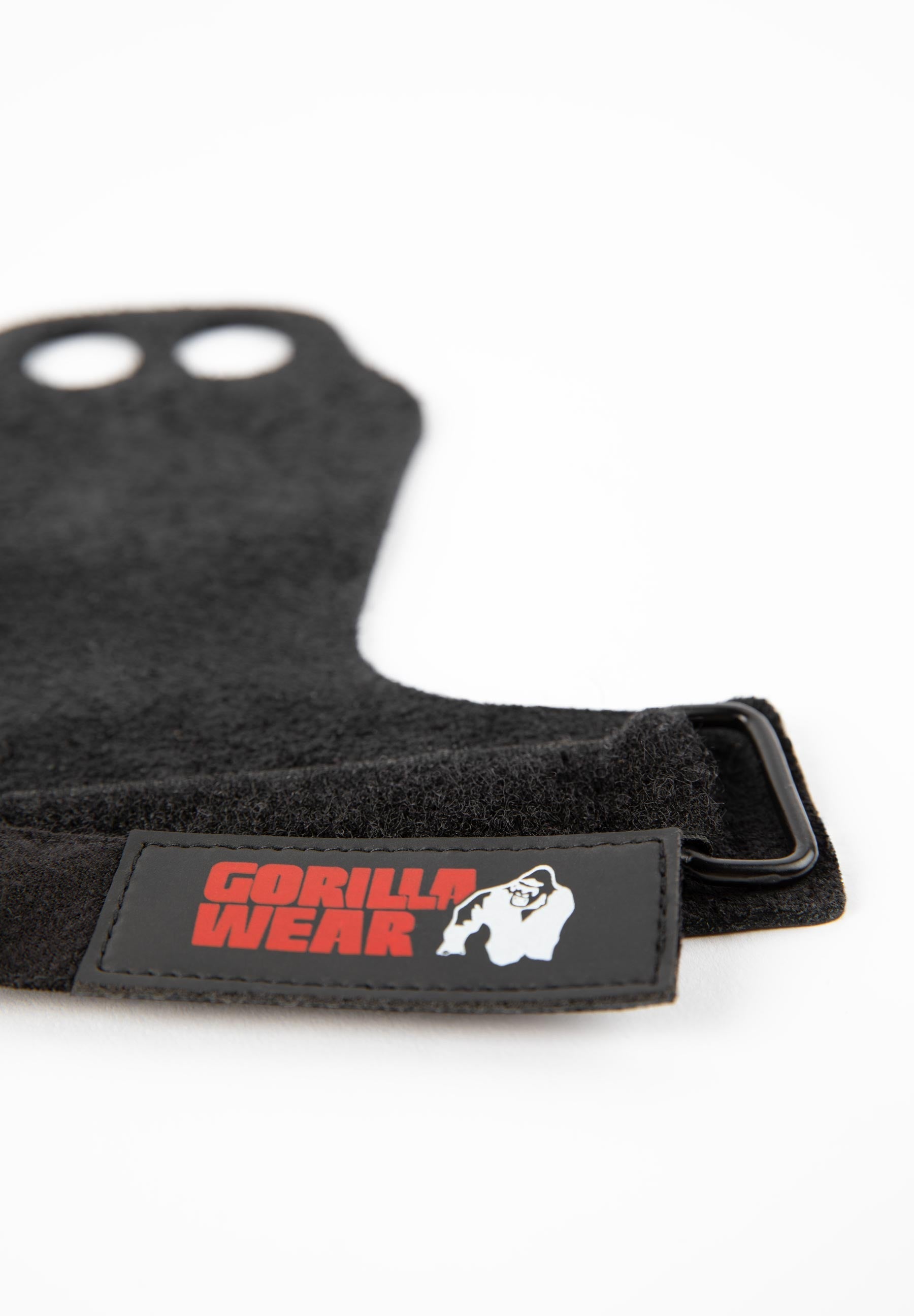 Gorilla Wear 2-Hole Leather Lifting Grips, black Gorilla Wear
