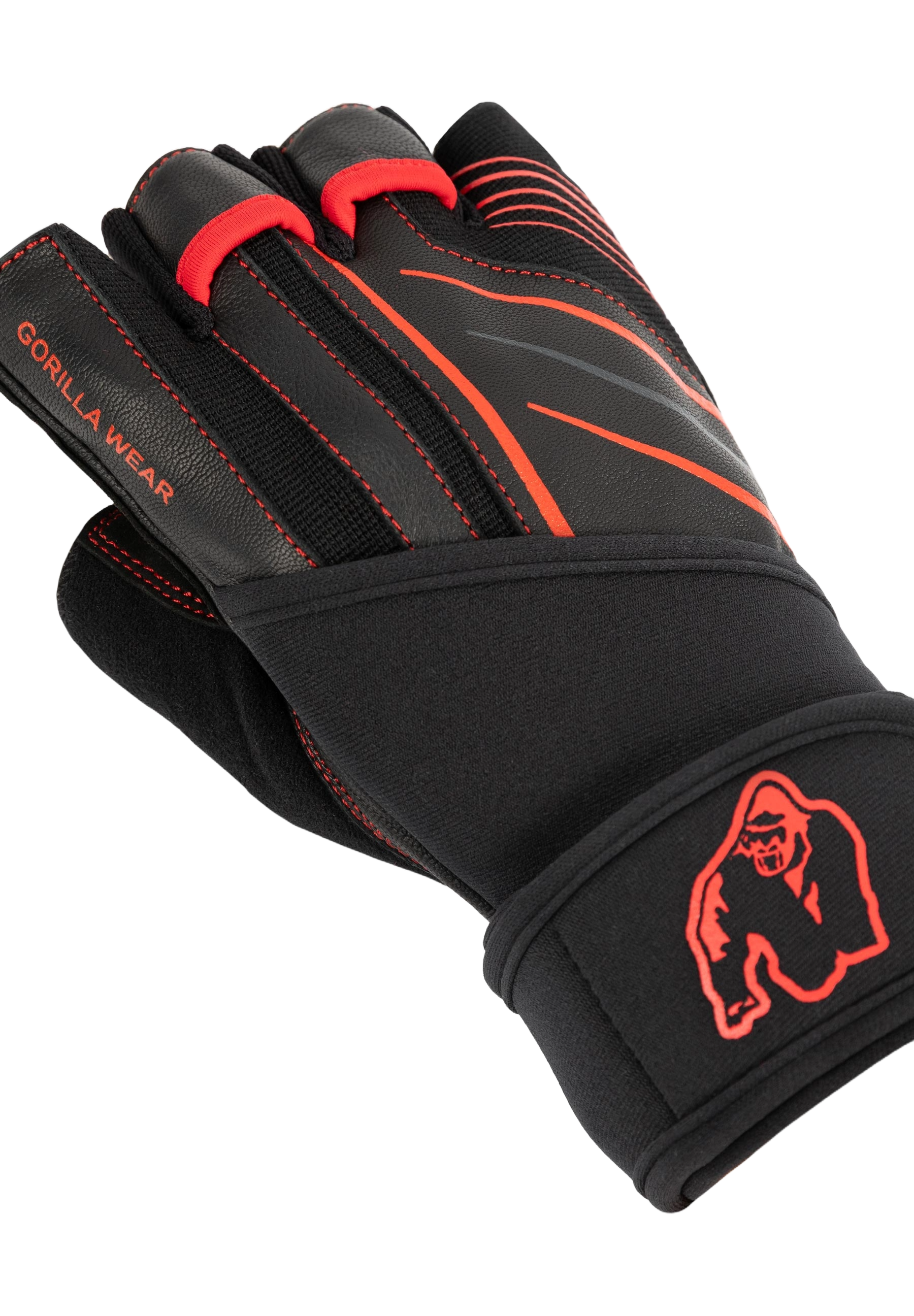 Gorilla Wear Dallas Wrist Wraps Gloves 2.0, black/red Gorilla Wear