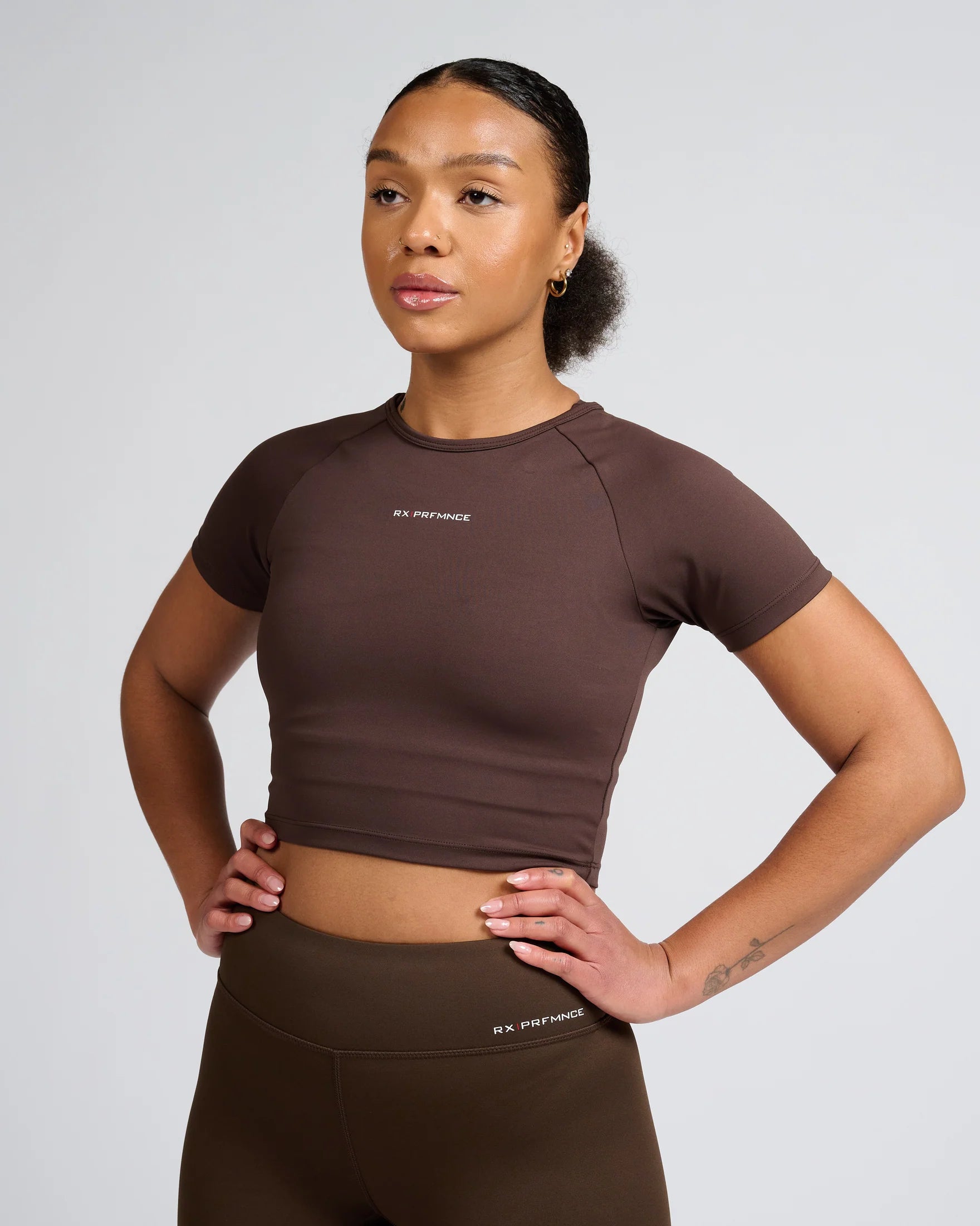 RX Performance Jackie Crop Top Brown RX Performance