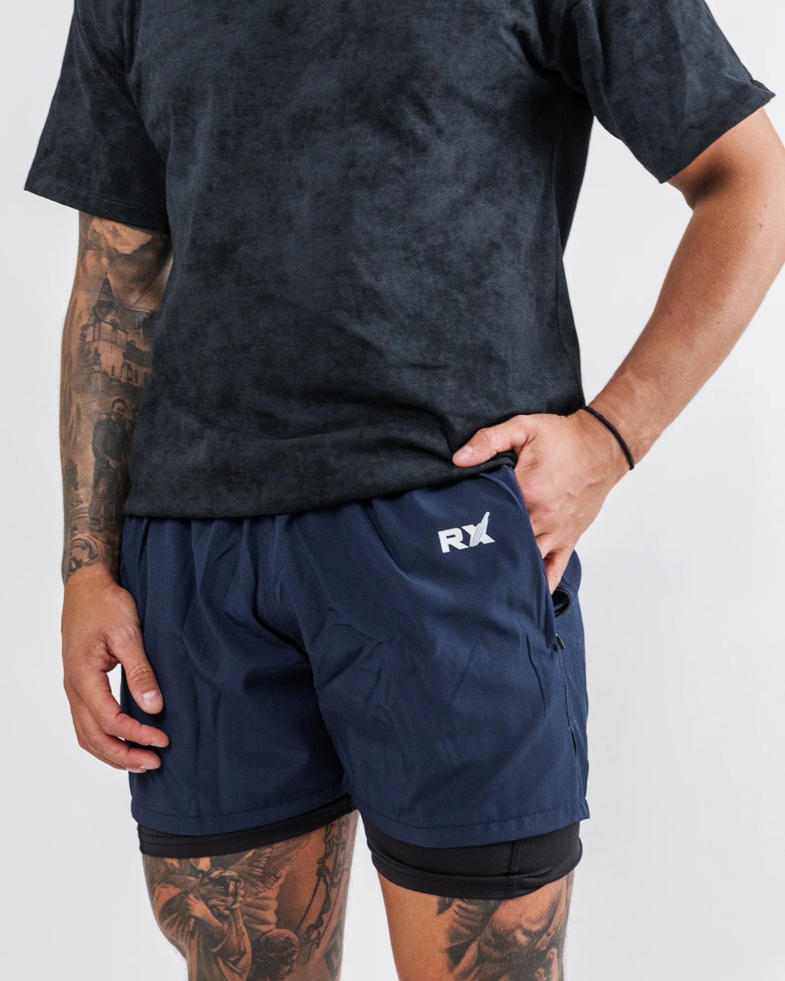 RX Performance Strike 2-in-1 Shorts Dark Blue RX Performance