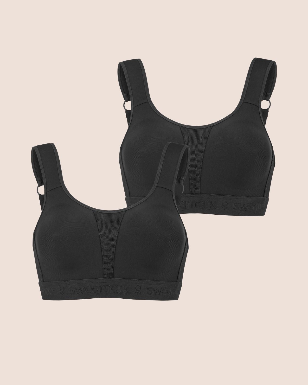 Swegmark 2-pack Sport-BH Svart – Kimberly Iconic med Hög Support