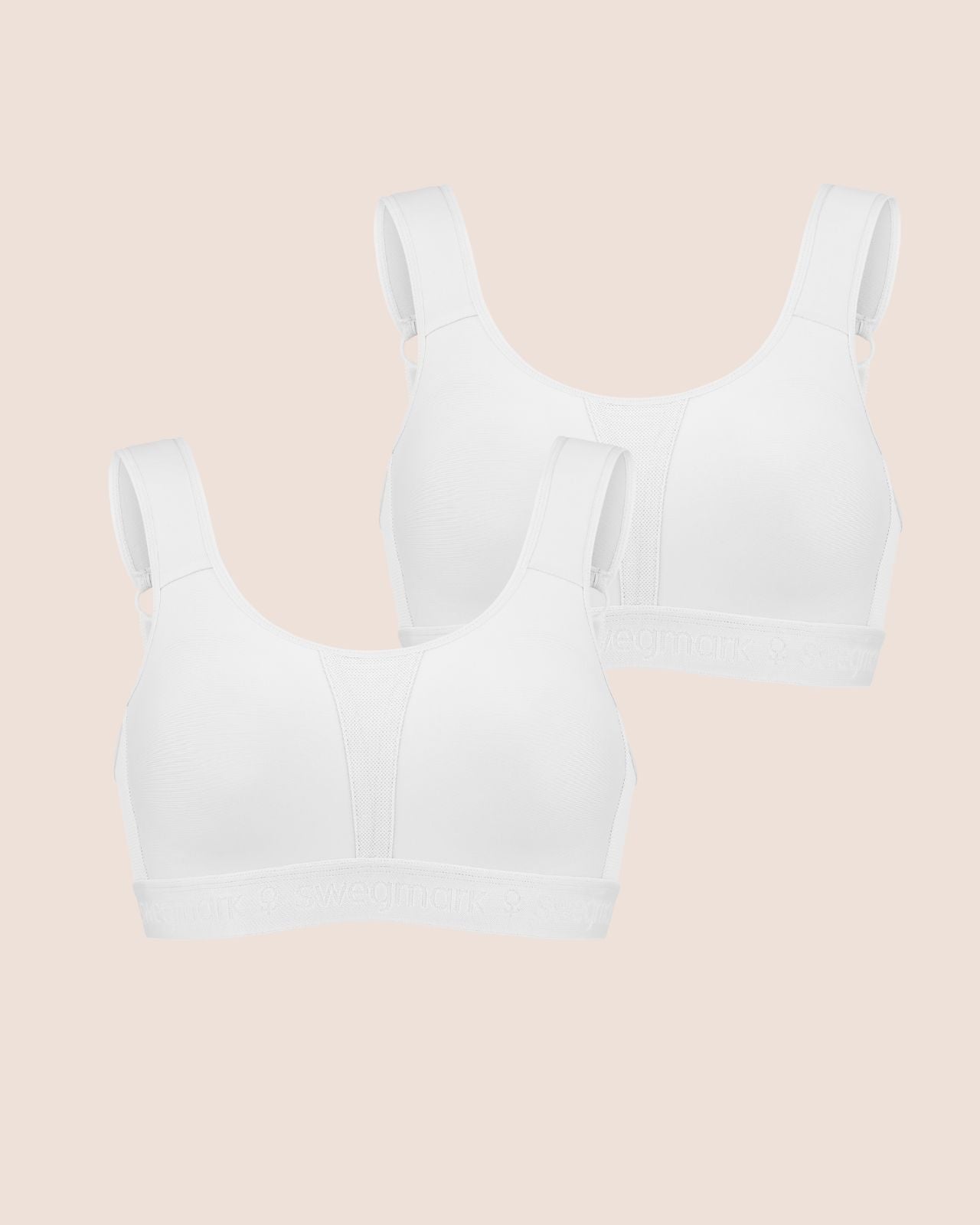 Swegmark 2-pack Sport-BH Vit – Kimberly Iconic med Hög Support