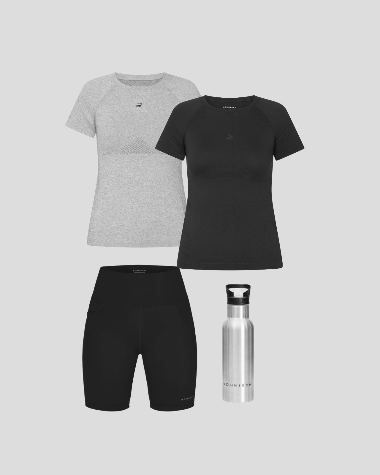 Röhnisch Träningsset Kvinna – Seamless T-shirts, Biketights & Vattenflaska