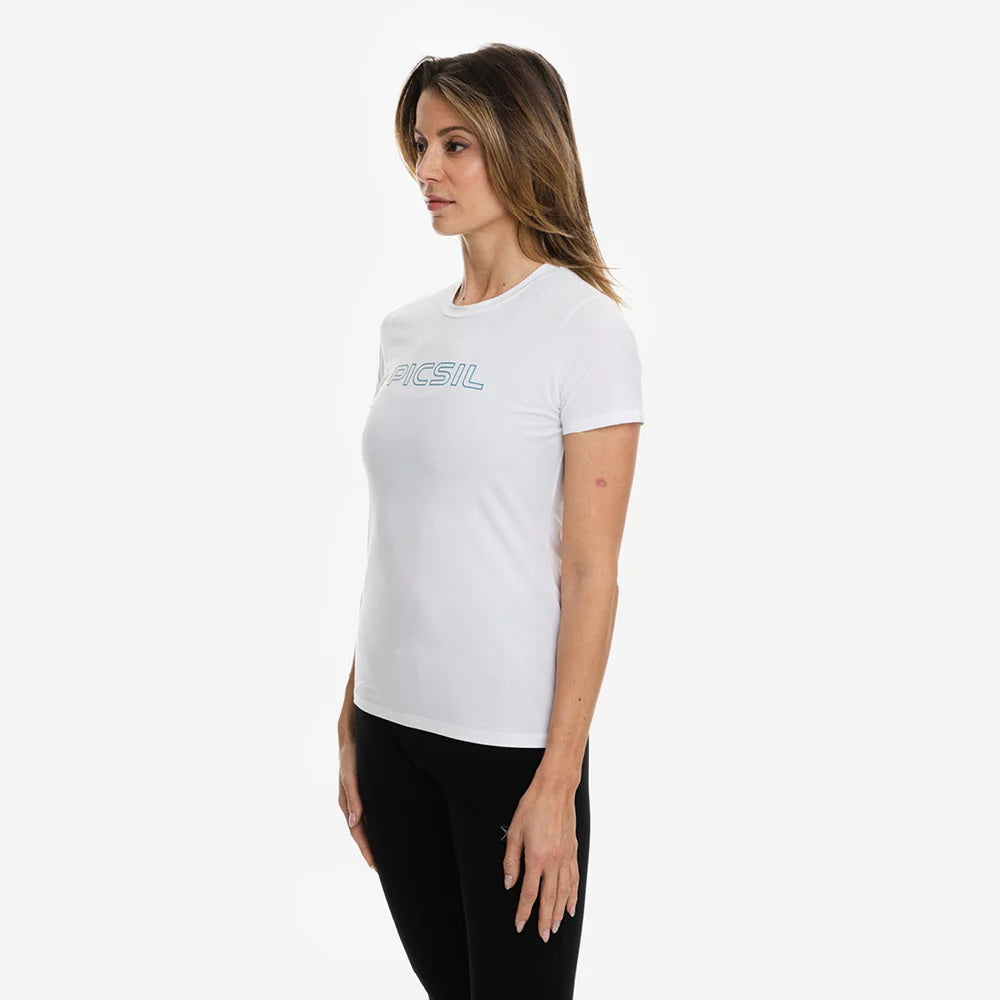 Picsil Short manga women sport t -shirt Vit Picsil