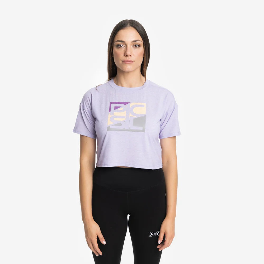 Picsil T-shirt Premium CROP Short Manga Woman Lila Picsil