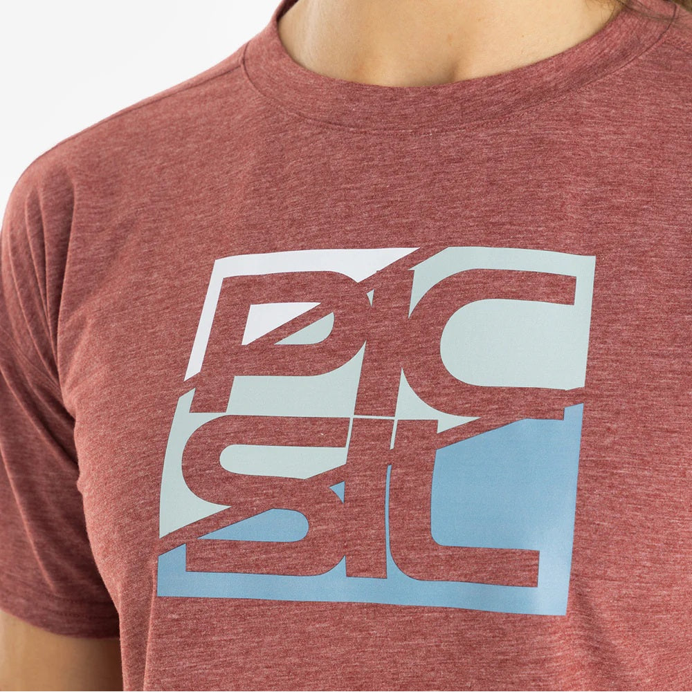 Picsil T-shirt Premium CROP Short Manga Woman Röd Picsil