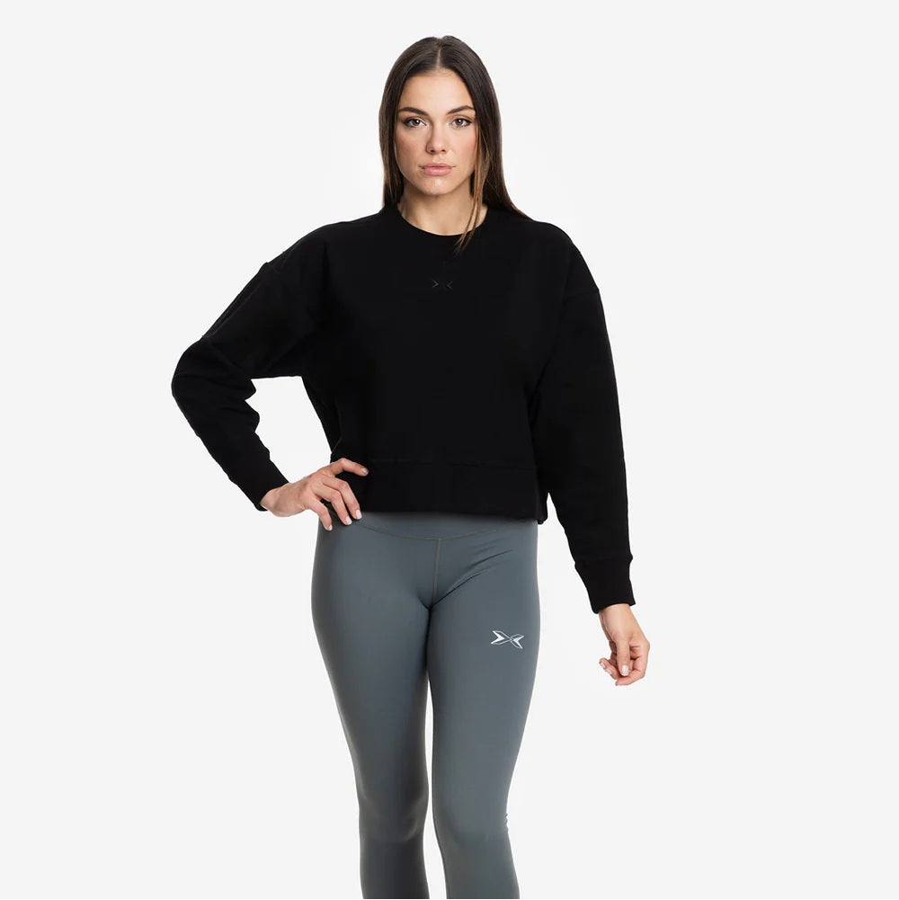 Picsil CROP WOMAN Jersey Stretch sweatshirt Svart Picsil