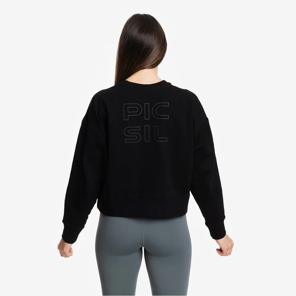 Picsil CROP WOMAN Jersey Stretch sweatshirt Svart Picsil