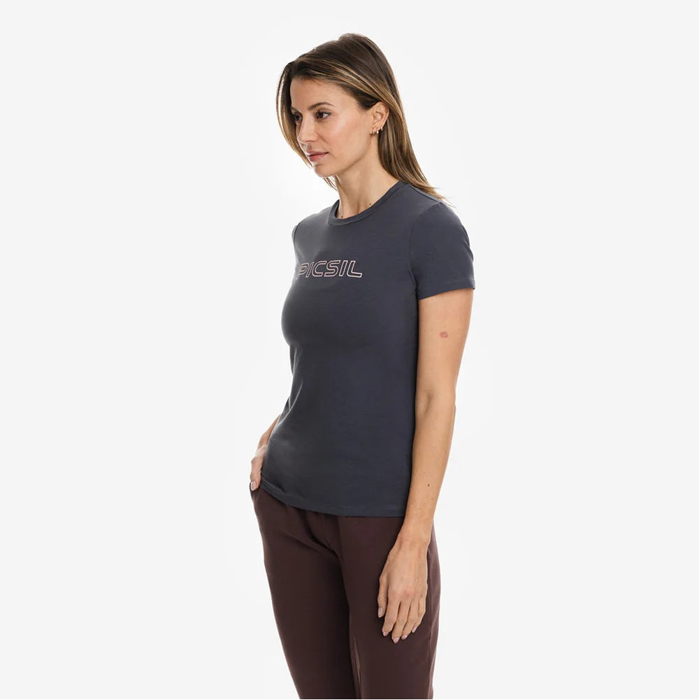 Picsil Short manga women sport t -shirt Grå Picsil