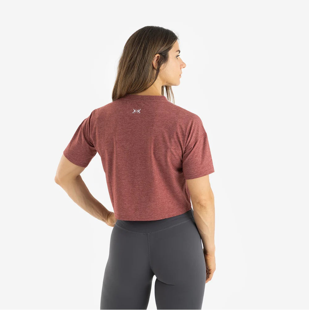 Picsil T-shirt Premium CROP Short Manga Woman Röd Picsil
