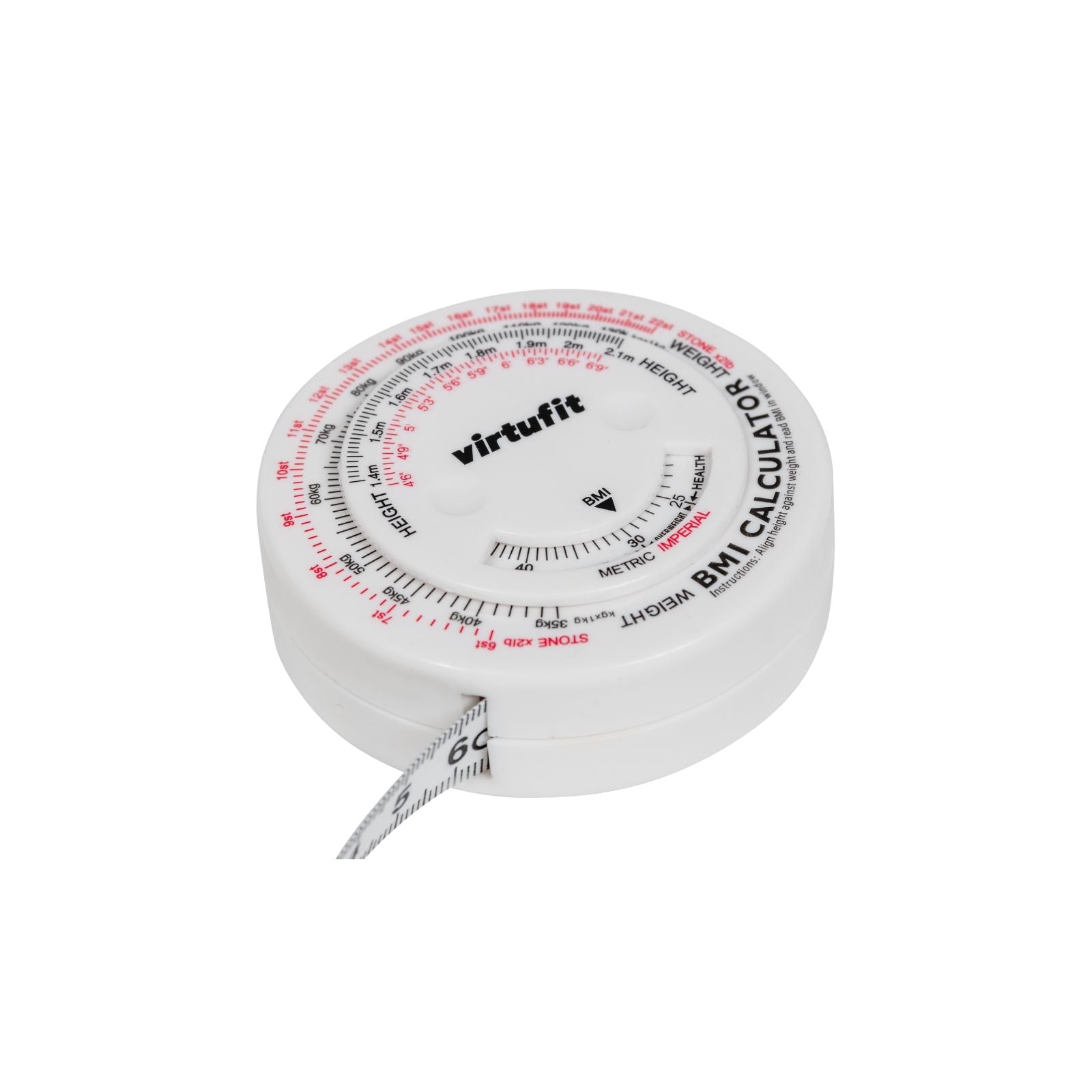 Virtufit Measuring Tape with BMI Calculator, 150 cm Virtufit
