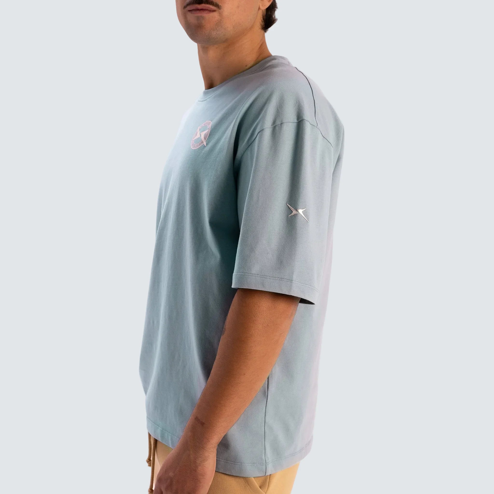 Picsil Oversize T-Shirt Aqua detalj
