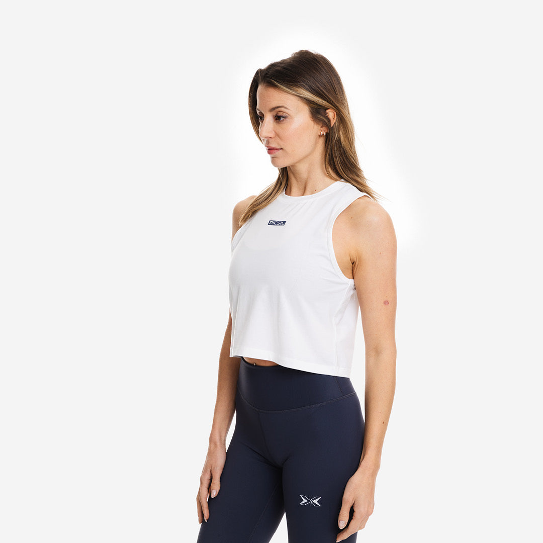 Picsil Women's Sports Crop Top Vit