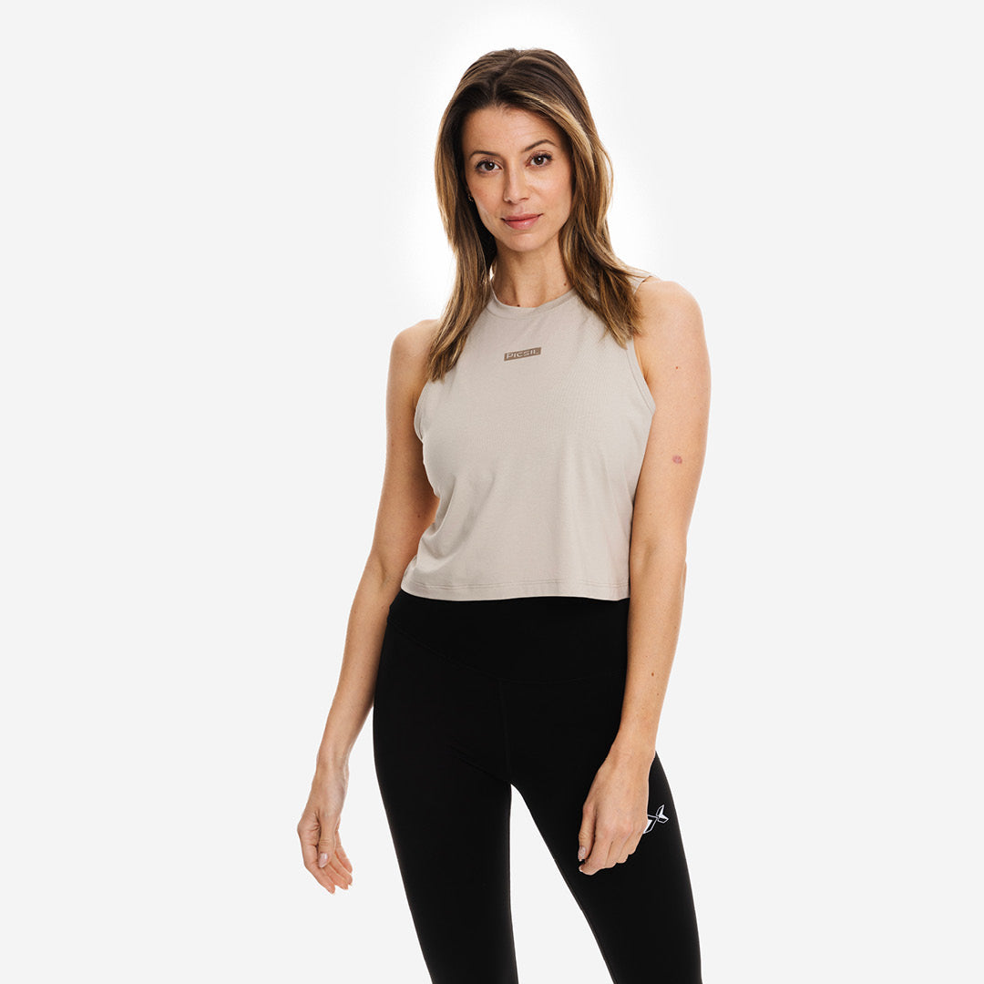 Picsil Women's Sports Crop Top Sandstone