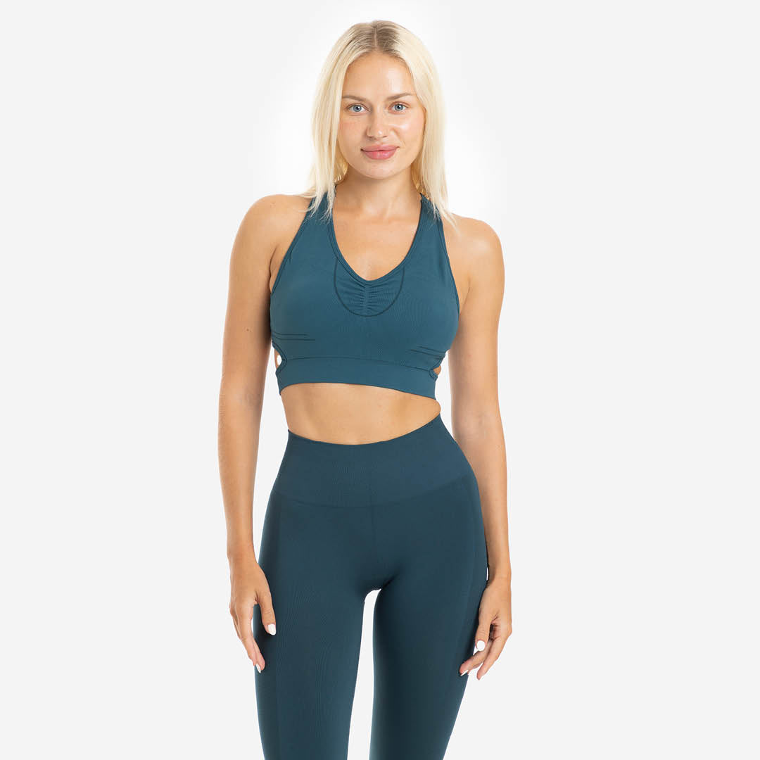 Picsil Tank sports bra with V Seamless neck Blå Picsil