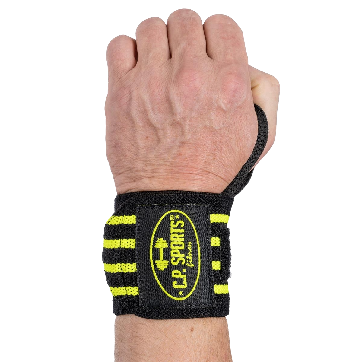 C.P. Sports Wrist Wraps 30 cm, black/yellow C.P. Sports