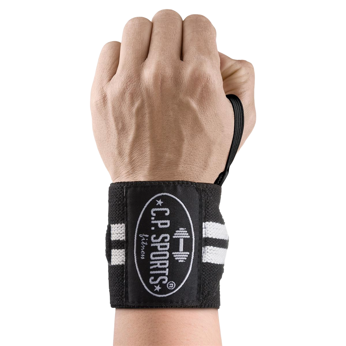 C.P. Sports Wrist Wraps 30 cm, black/white C.P. Sports