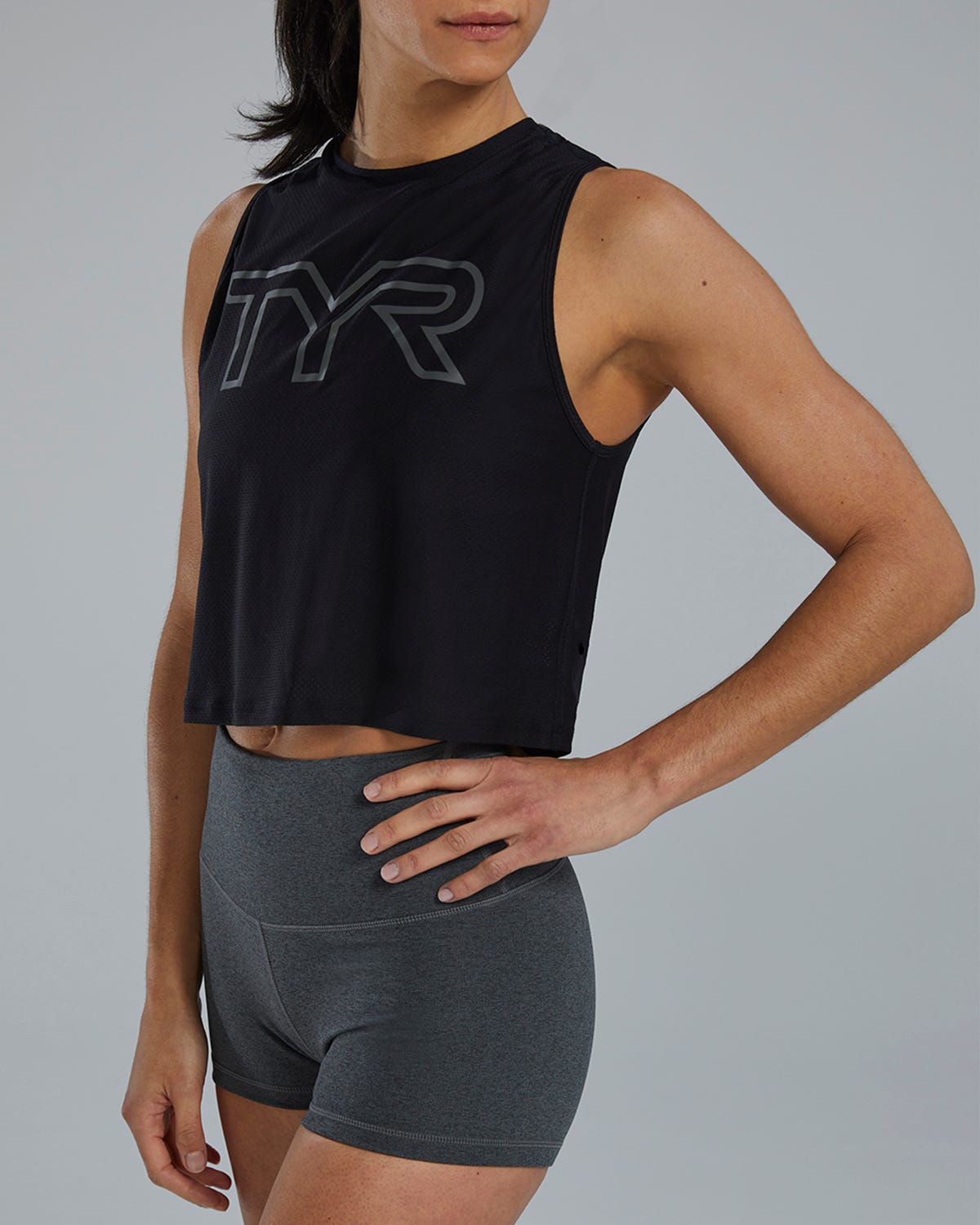 Tyr Women's Airtec Cropped High Neck Tank Svart
