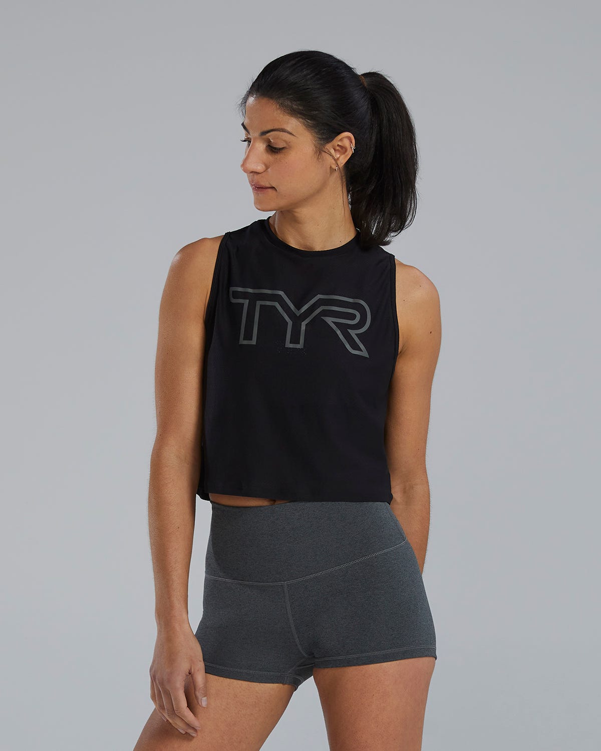 Tyr Women's Airtec Cropped High Neck Tank Svart