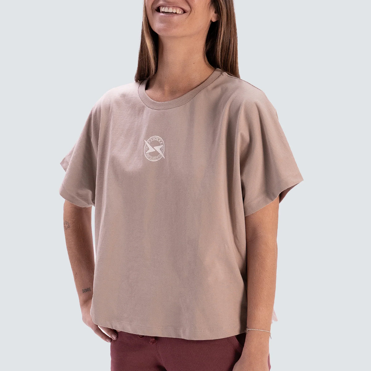 Picsil Women's Oversized Cropped T-shirt Lifestyle AW25 Taupe