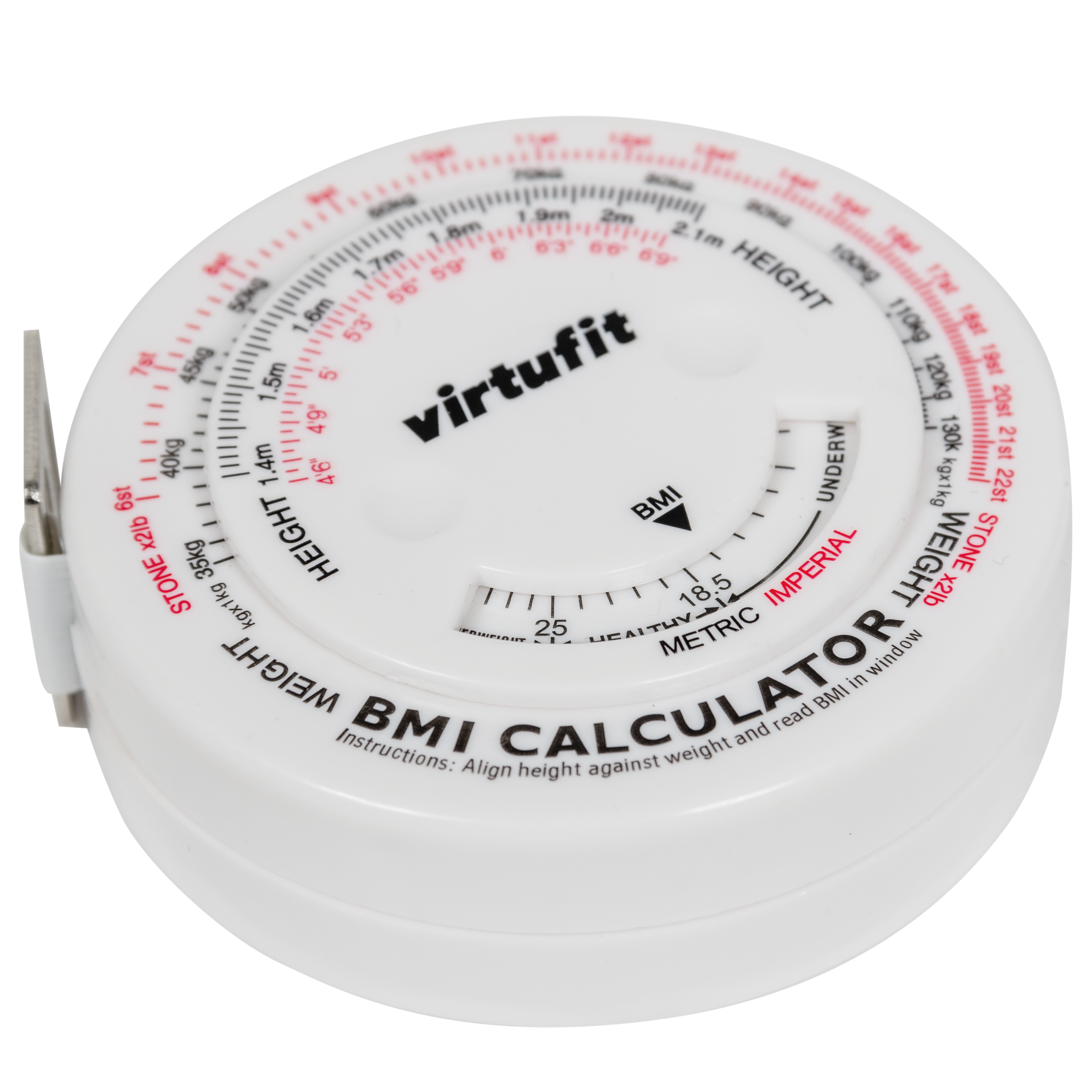 Virtufit Measuring Tape with BMI Calculator, 150 cm Virtufit