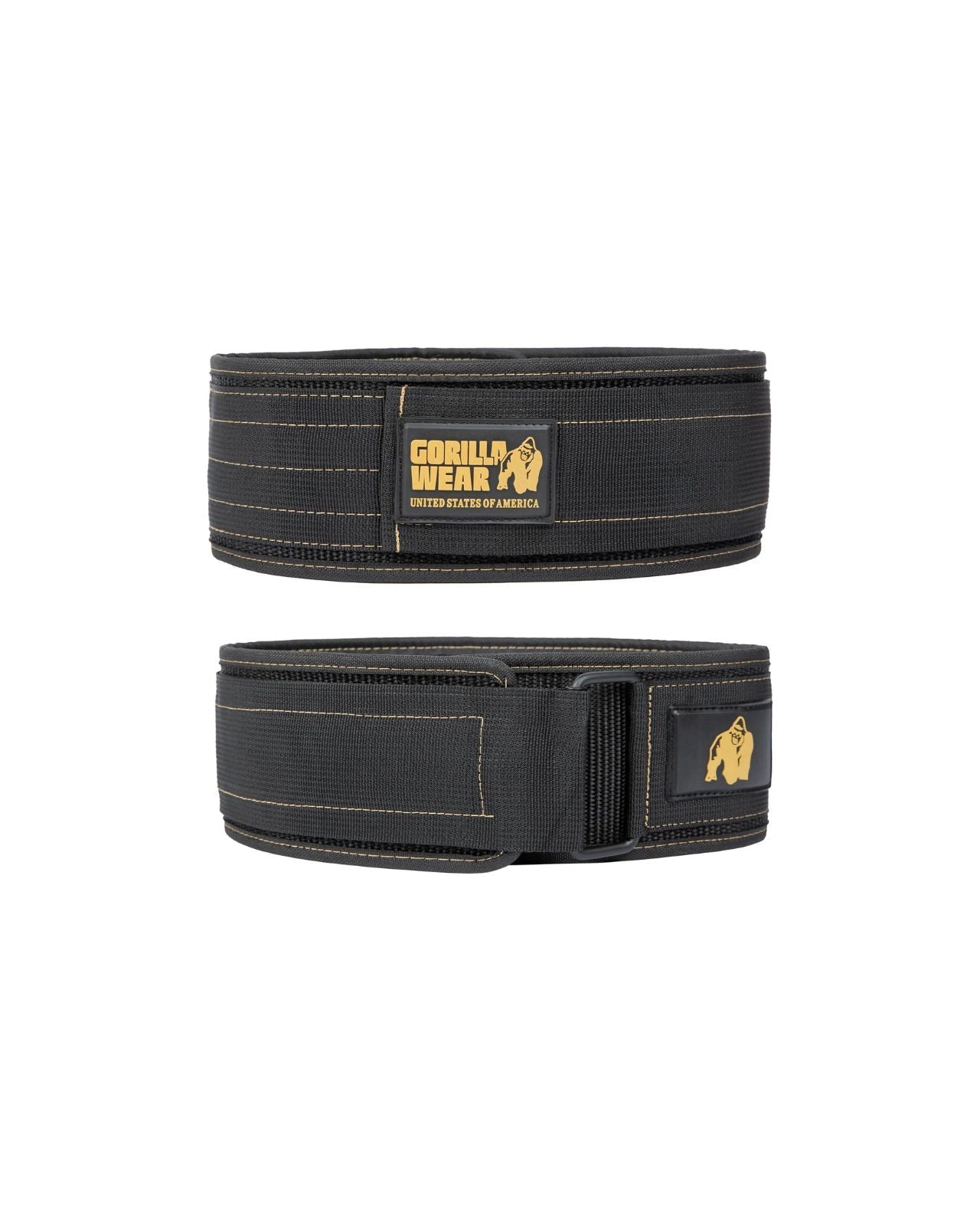 Gorilla Wear 4 Inch Nylon Belt, black/gold Gorilla Wear