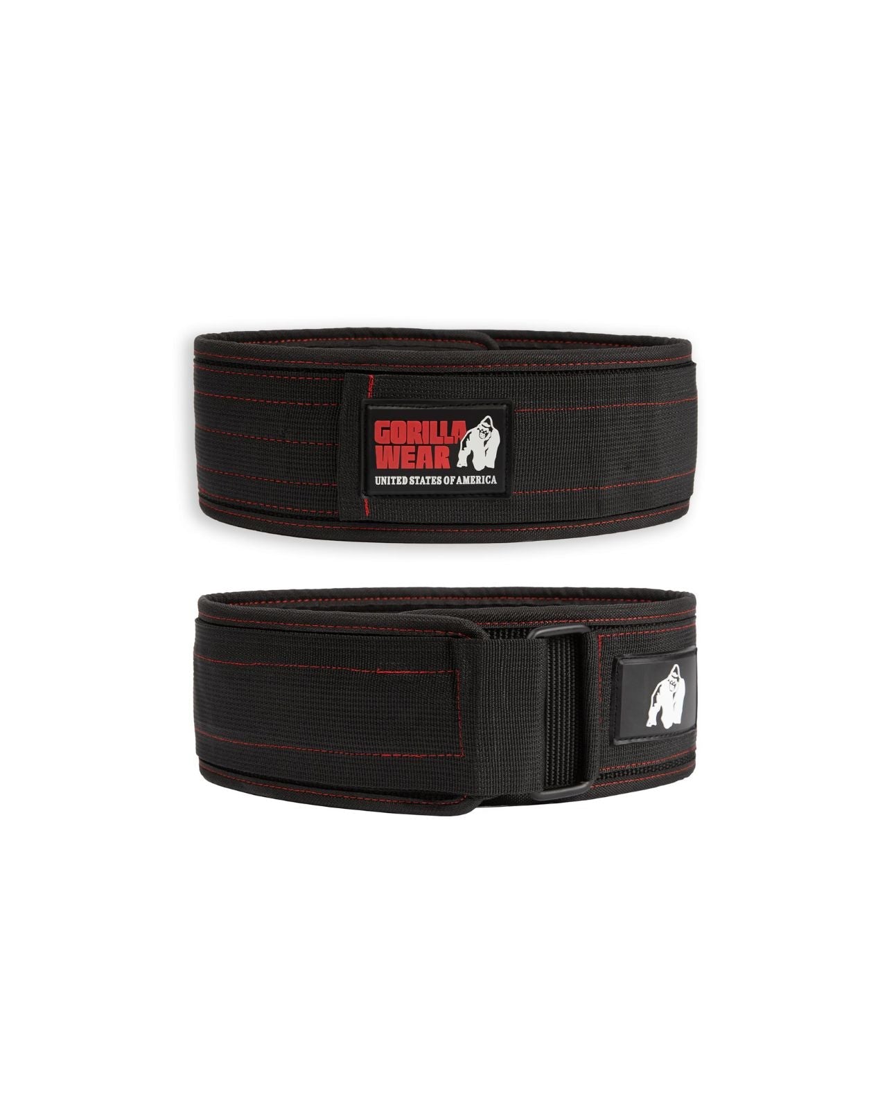 Gorilla Wear 4 Inch Nylon Belt, black/red Gorilla Wear
