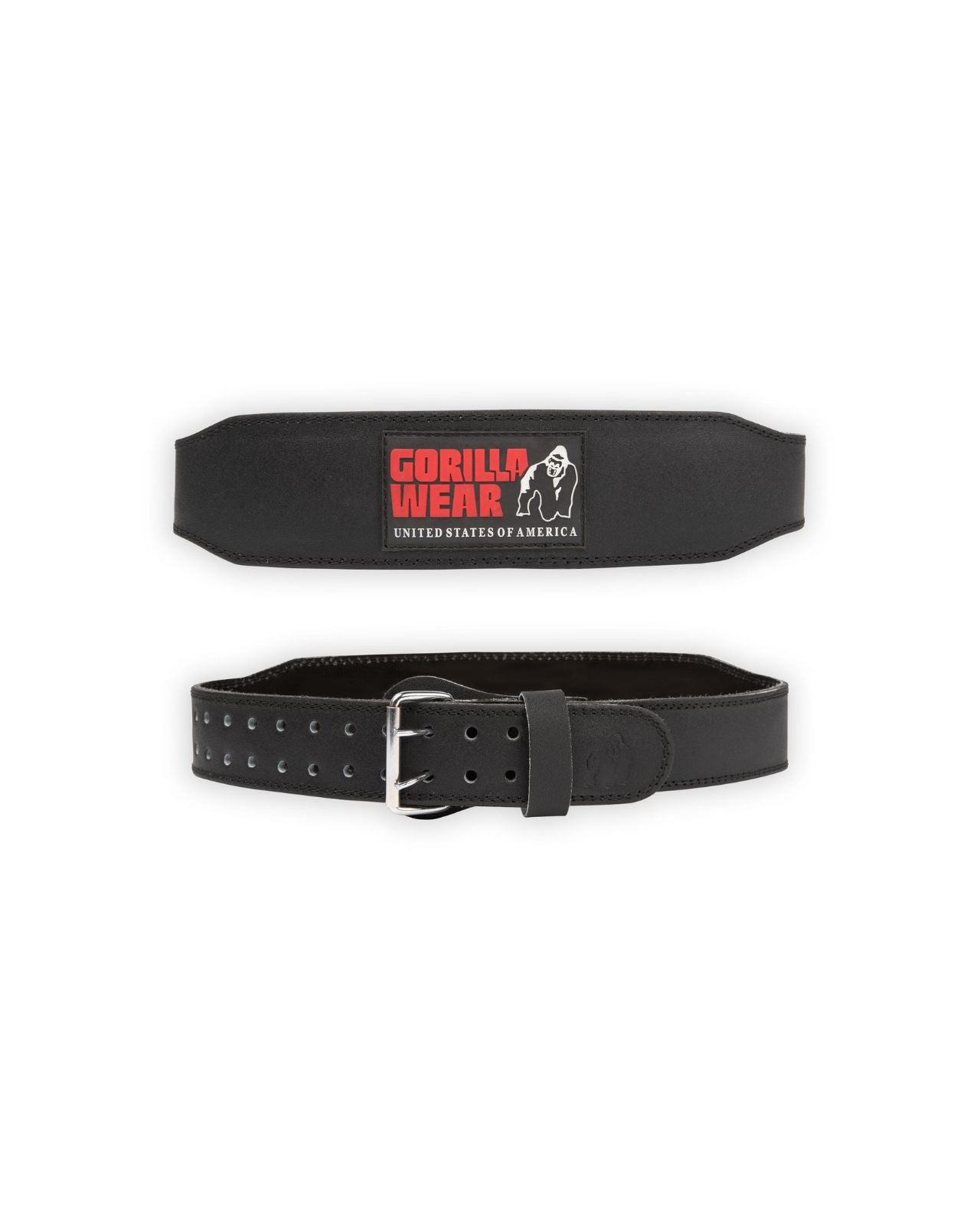 Gorilla Wear 4 Inch Padded Leather Belt, black/red Gorilla Wear