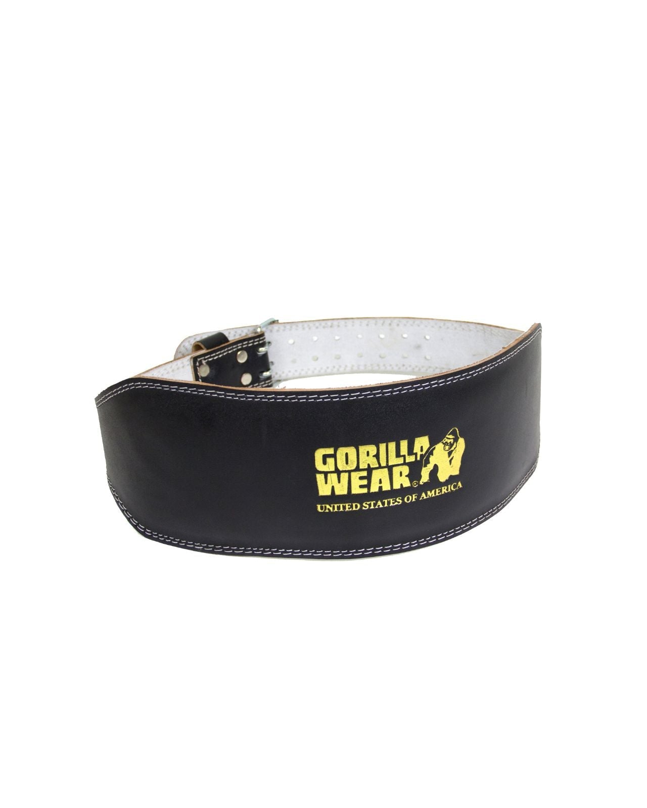 Gorilla Wear 6 Inch Padded Leather Belt, black/gold Gorilla Wear