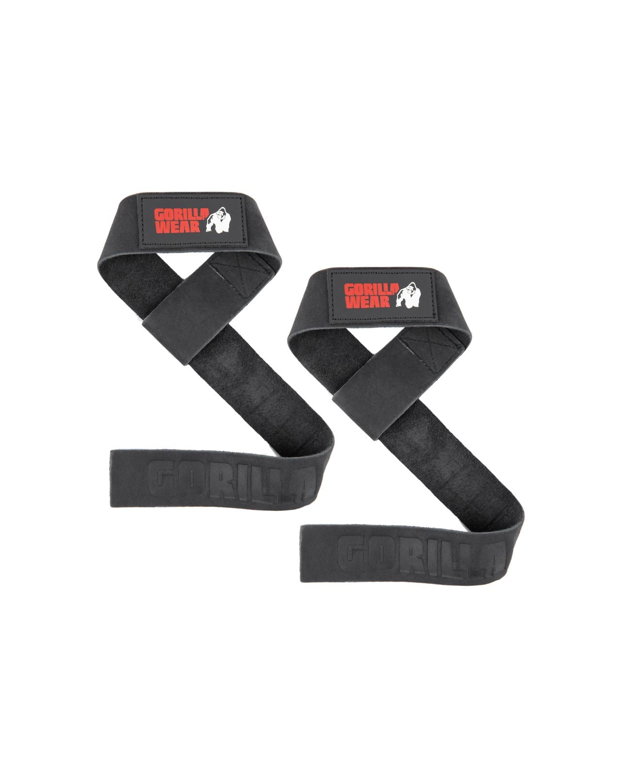 Gorilla Wear Leather Lifting Straps, black Gorilla Wear