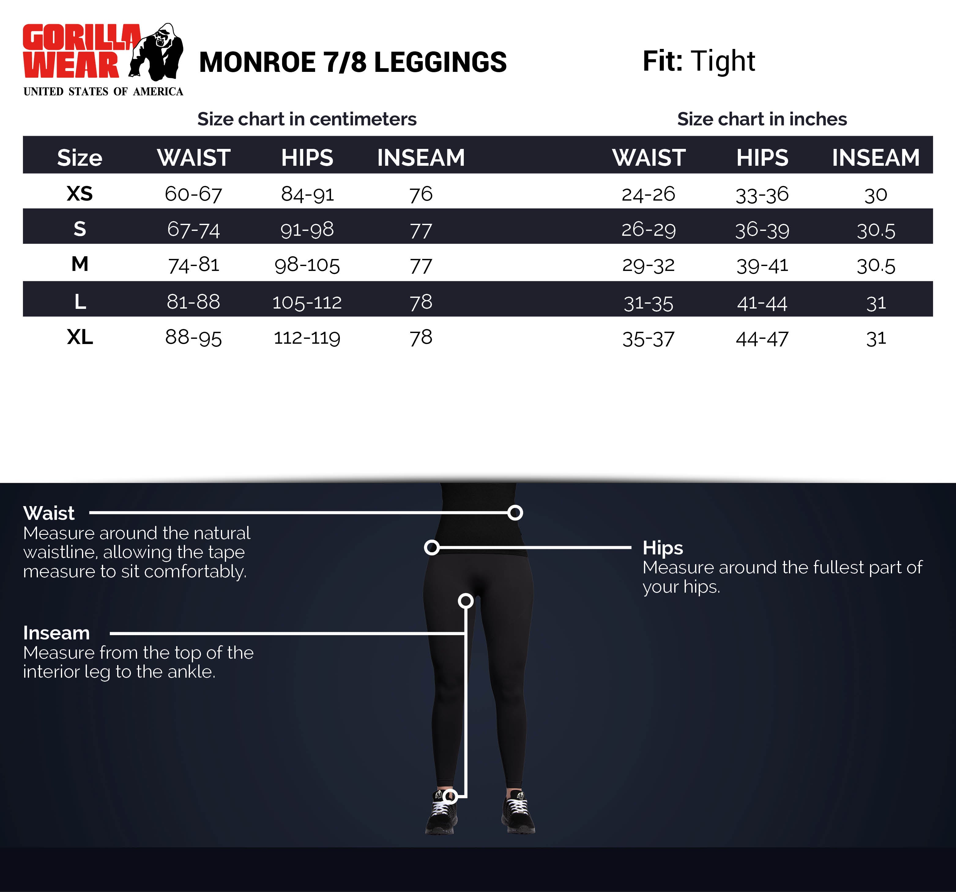 Gorilla Wear Monroe 7/8 Leggings, grey Gorilla Wear