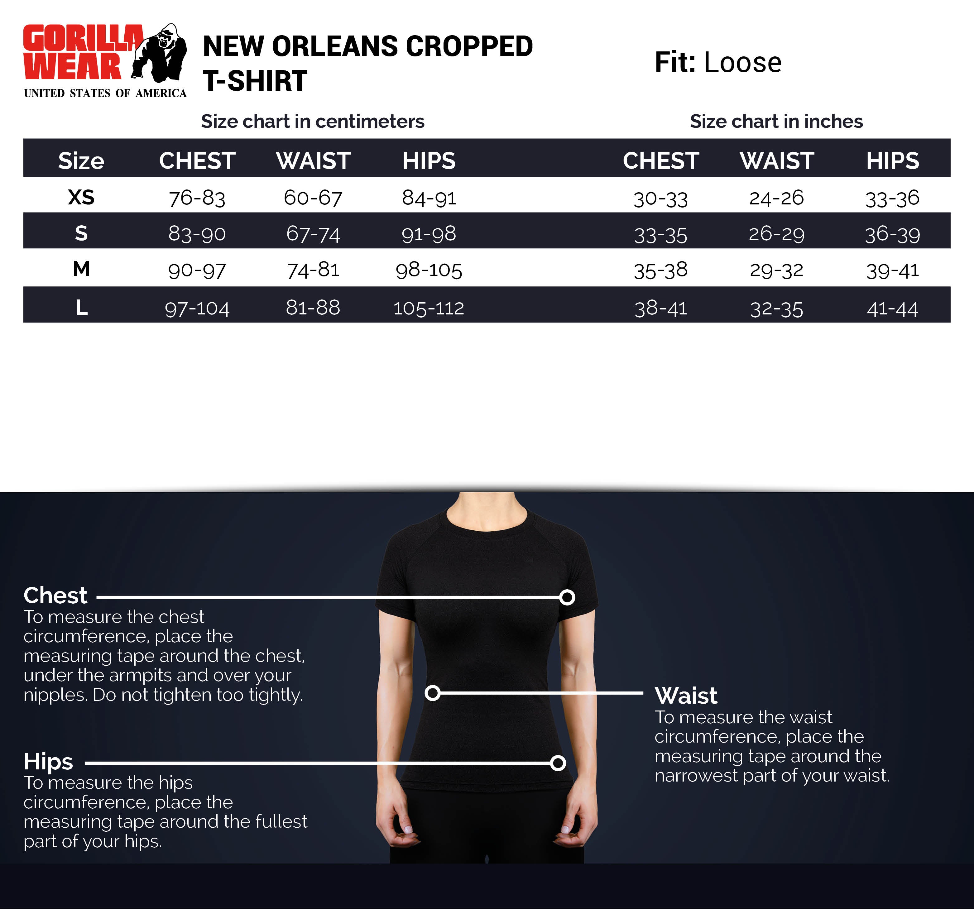 Gorilla Wear New Orleans Cropped T-Shirt, grey Gorilla Wear