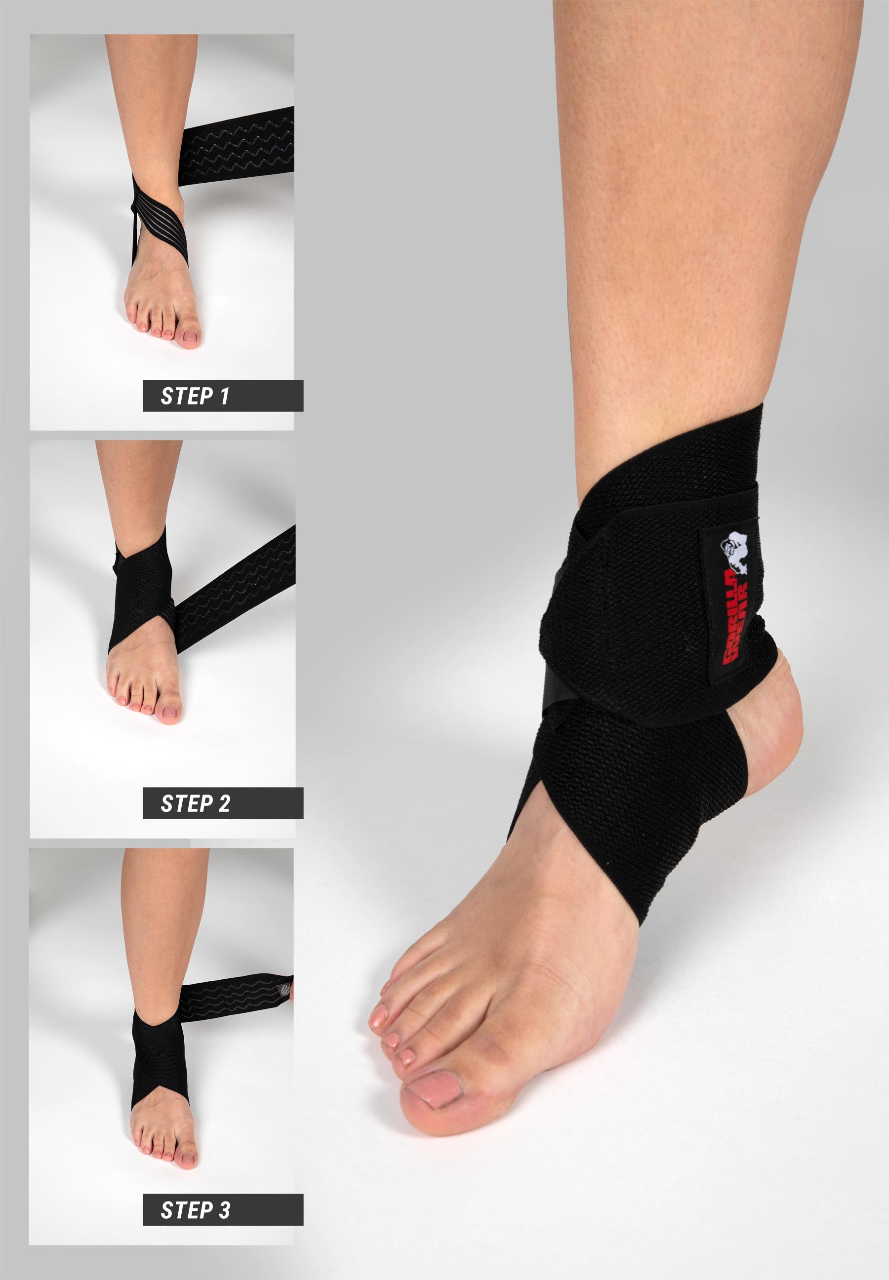 Gorilla Wear Ankle Wraps, black Gorilla Wear