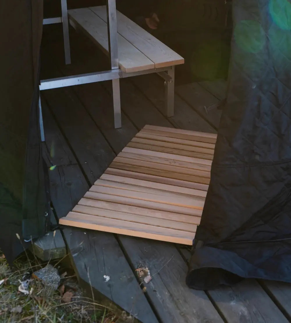 Bast golv i cederträ rullbar bastumatta