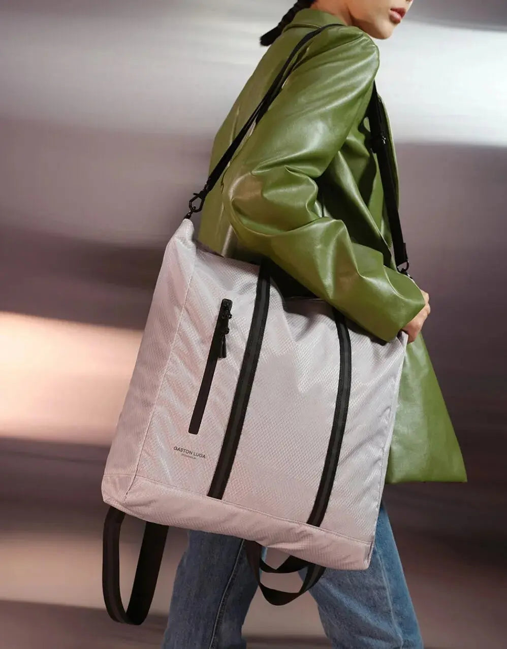 Gaston Luga Lightweight Tote Taupe Gaston Luga