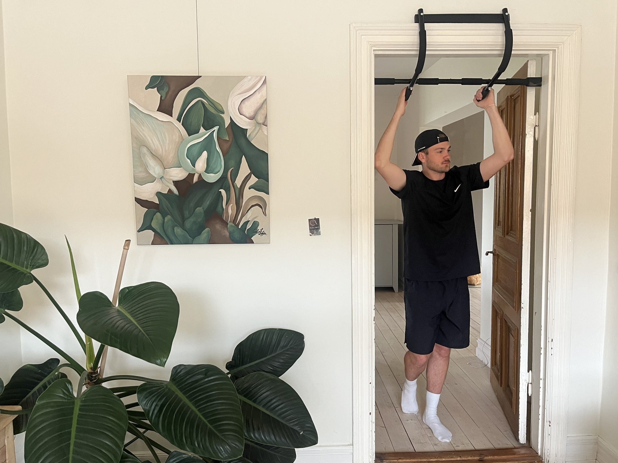 Träningspaket Hemma – Chin-Up Bar, Push-Up Bars & Ab Wheel