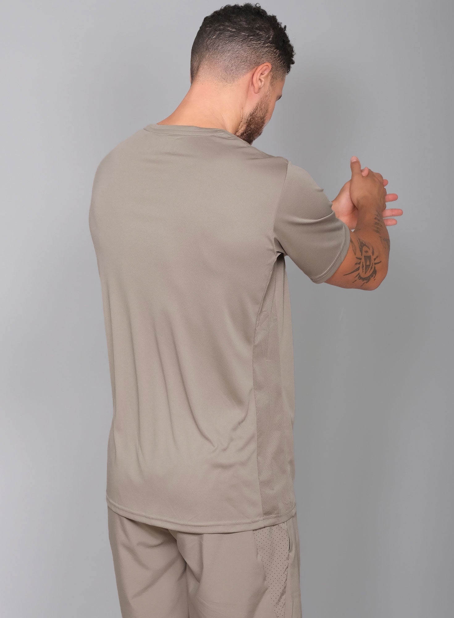 RS Men's Performance Tee - Side Mesh Taupe RS