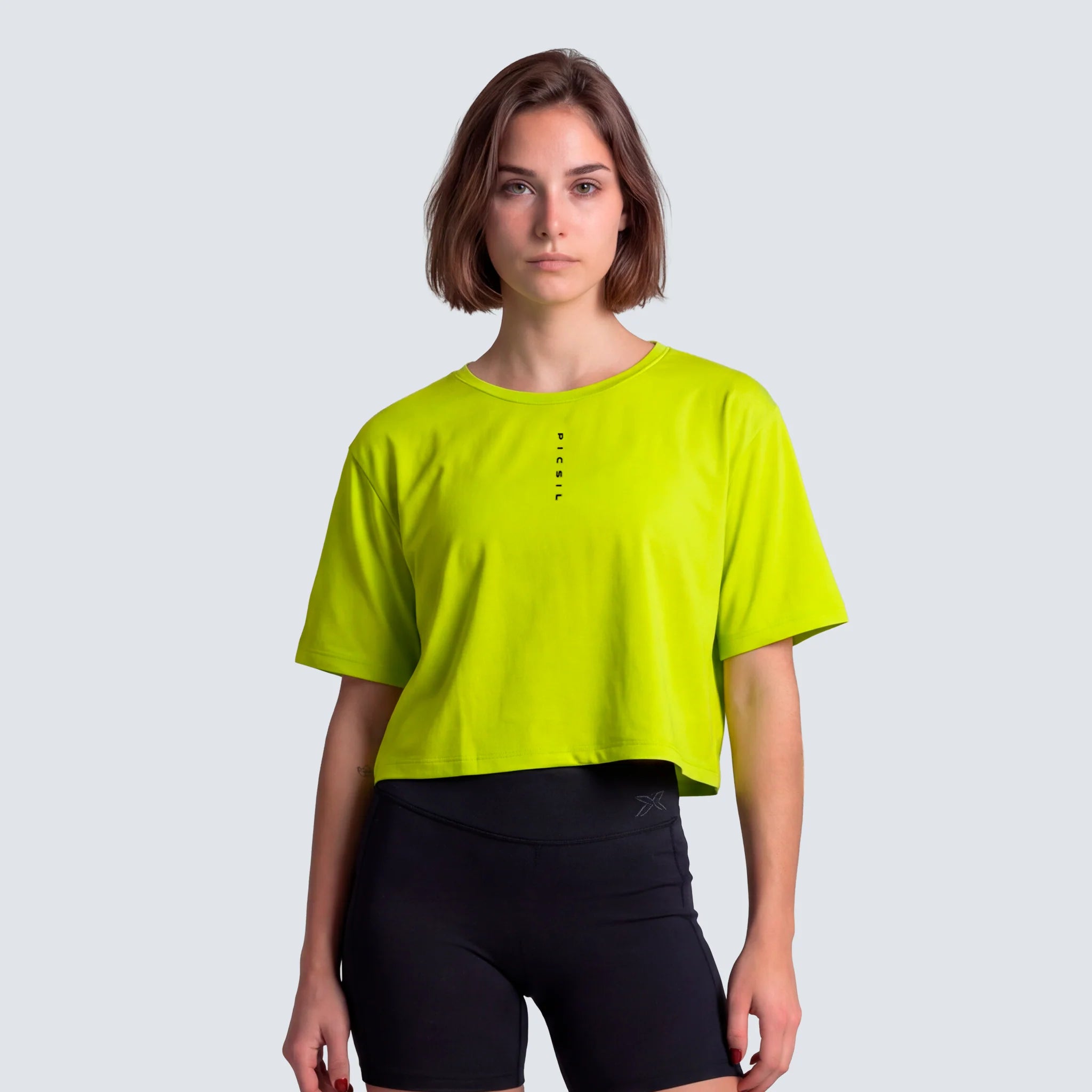 Picsil Crop Performance T-Shirt SS26 Citrus fram