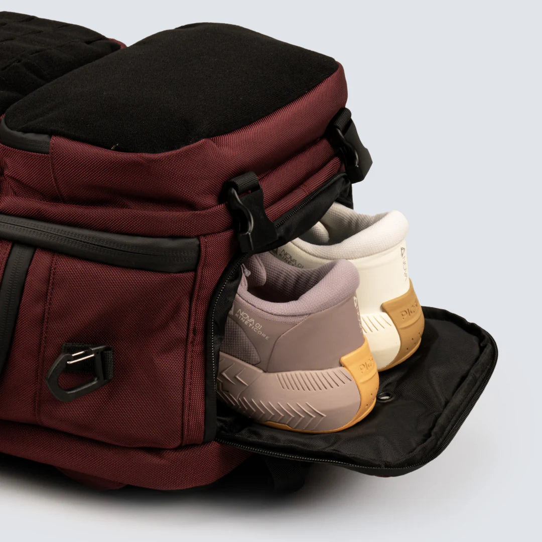 Picsil Maverick Backpack 40L Burgundy fack och organisation