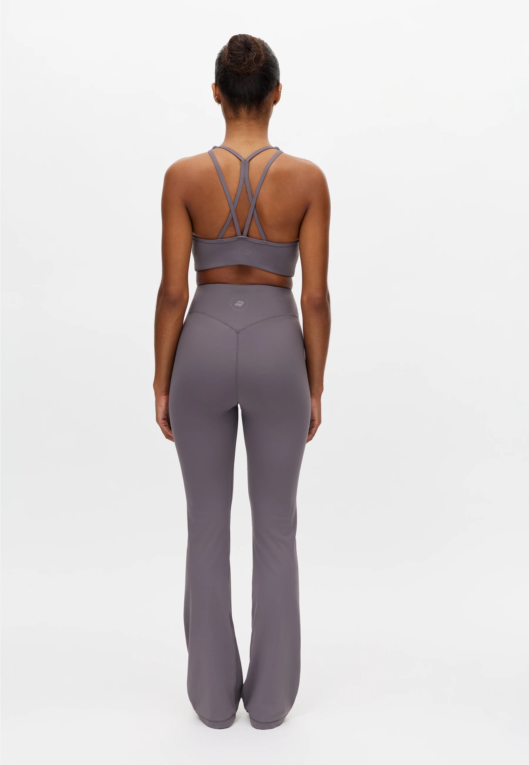 Röhnisch Legacy Flare High Waist Tights Smoky Lavender – bakvy på utsvängda tights