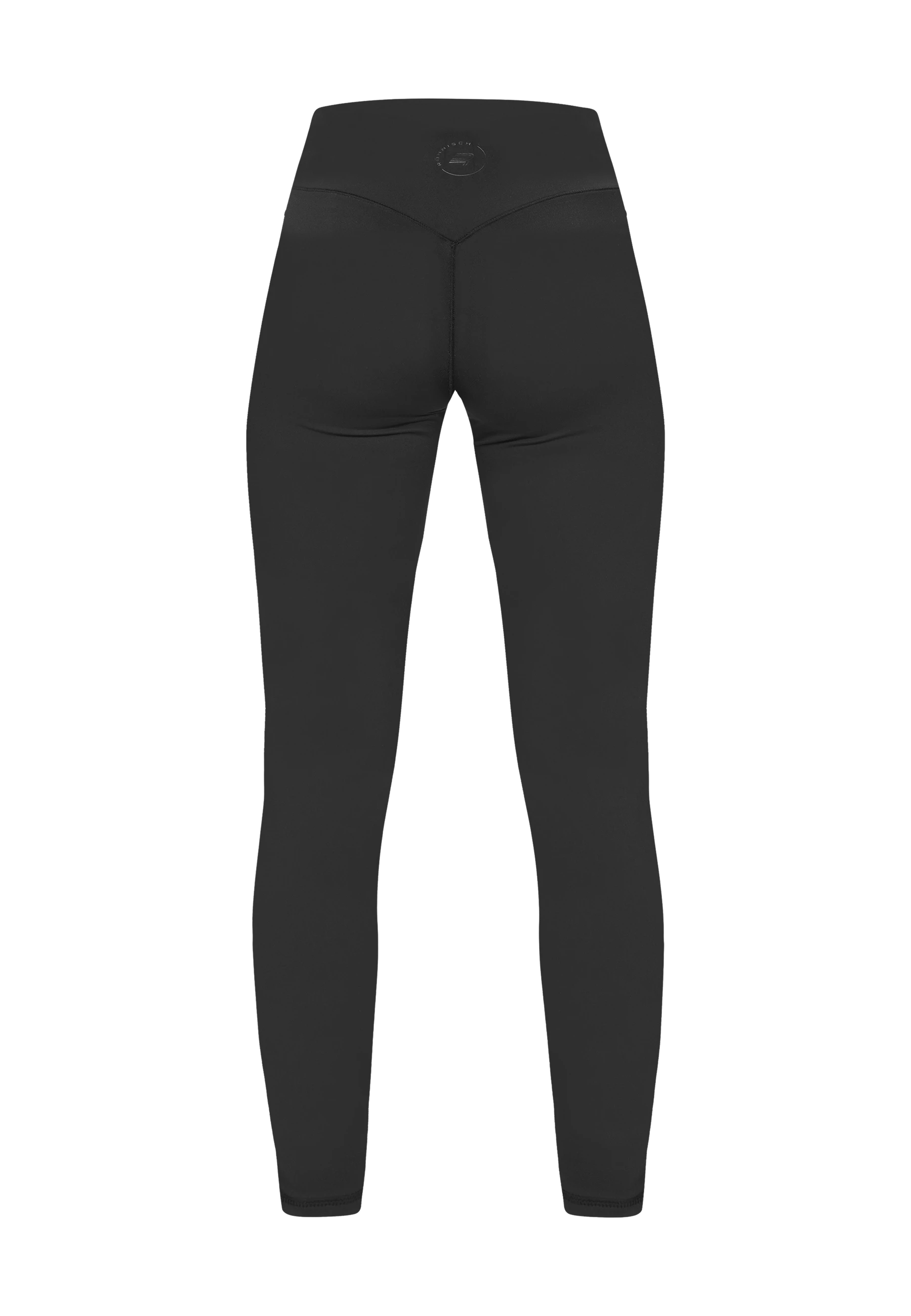 Röhnisch Legacy High Waist Tights Svart – produktbild av svarta träningstights bakifrån