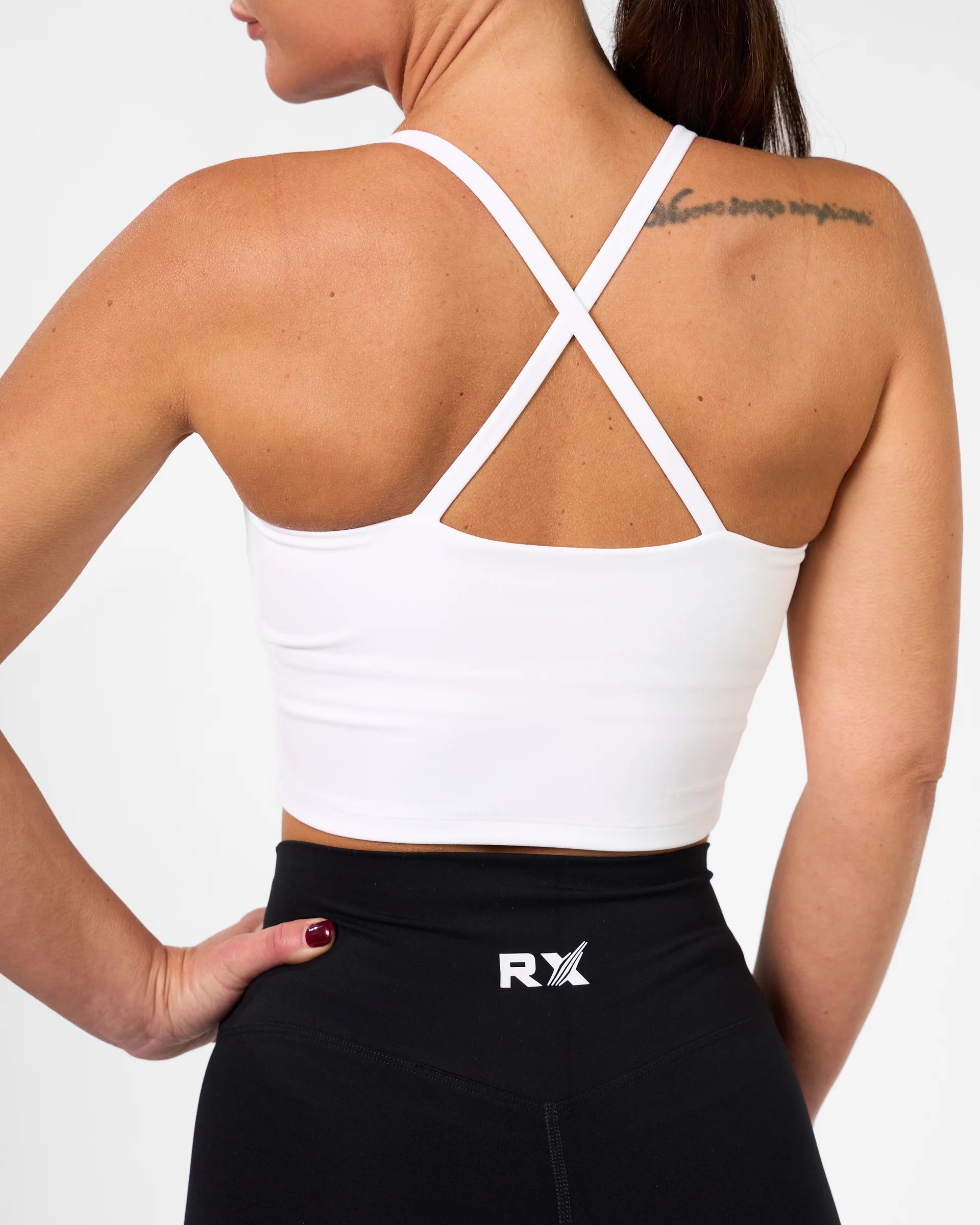 RX Performance Isabel Crop Top White ryggdesign