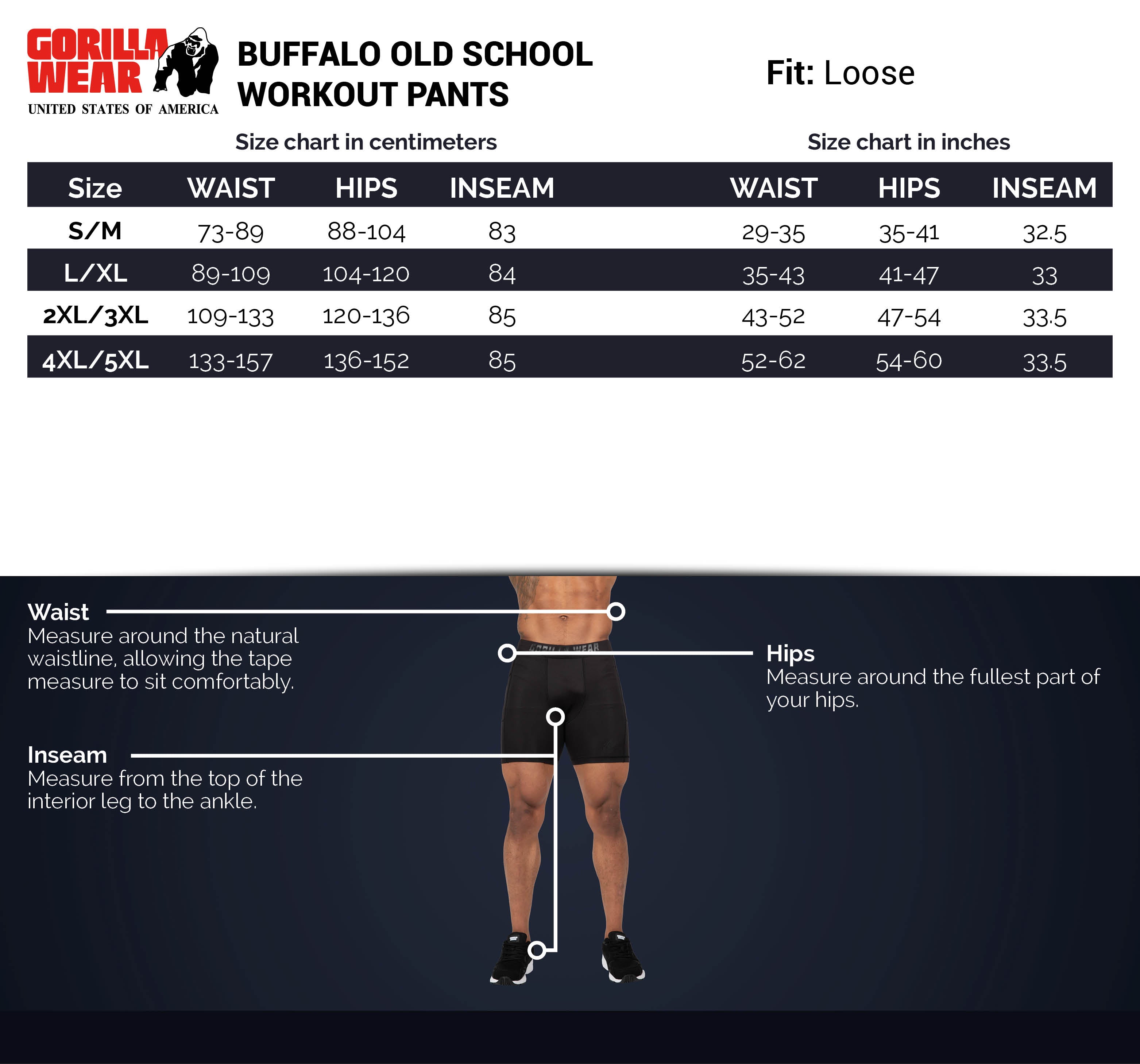 Gorilla Wear Buffalo Old School Workout Pants, black/red Gorilla Wear
