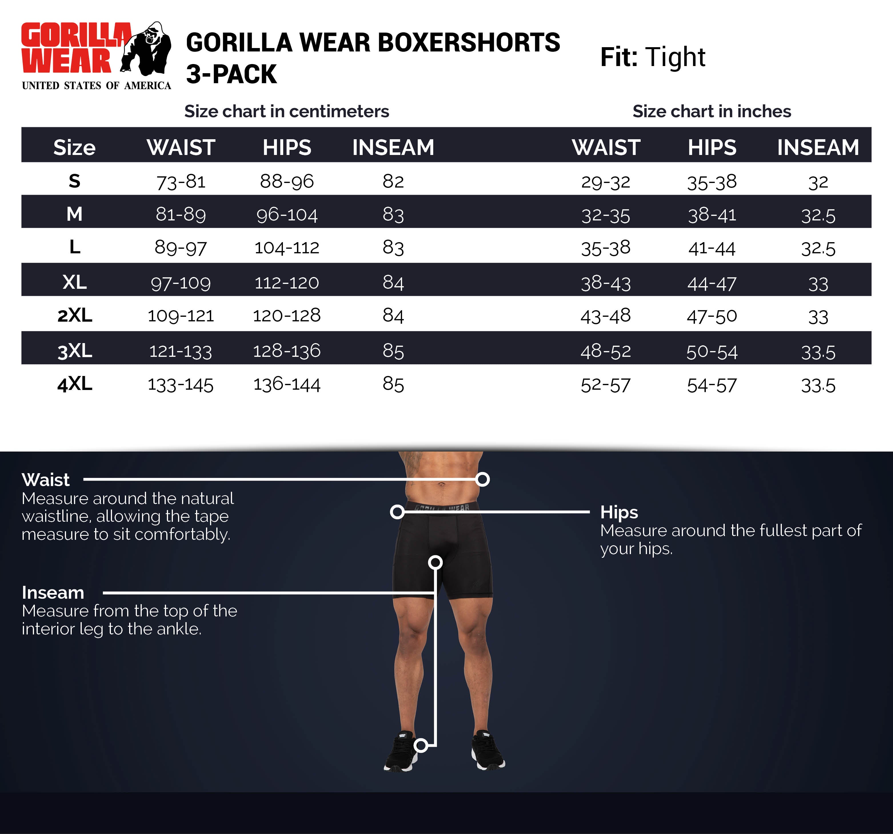 Gorilla Wear Gorilla Wear Boxershorts 3-pack, grey/navy/red Gorilla Wear