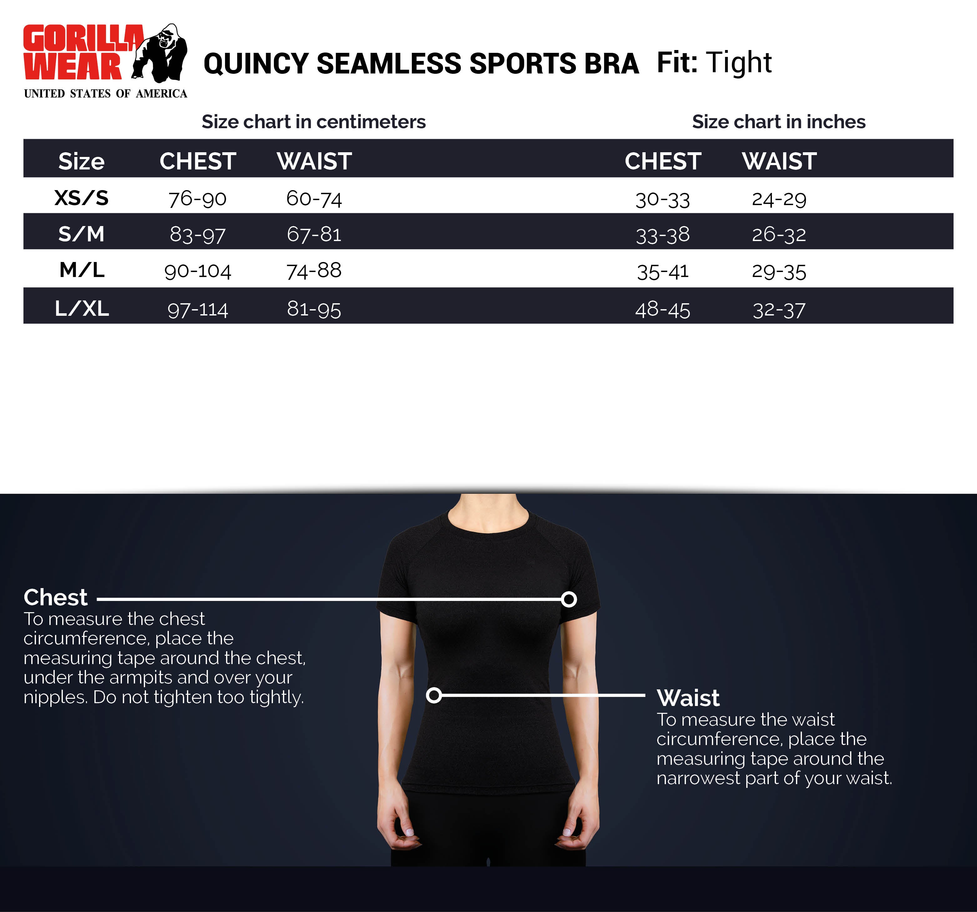 Gorilla Wear Quincy Seamless Sports Bra Black