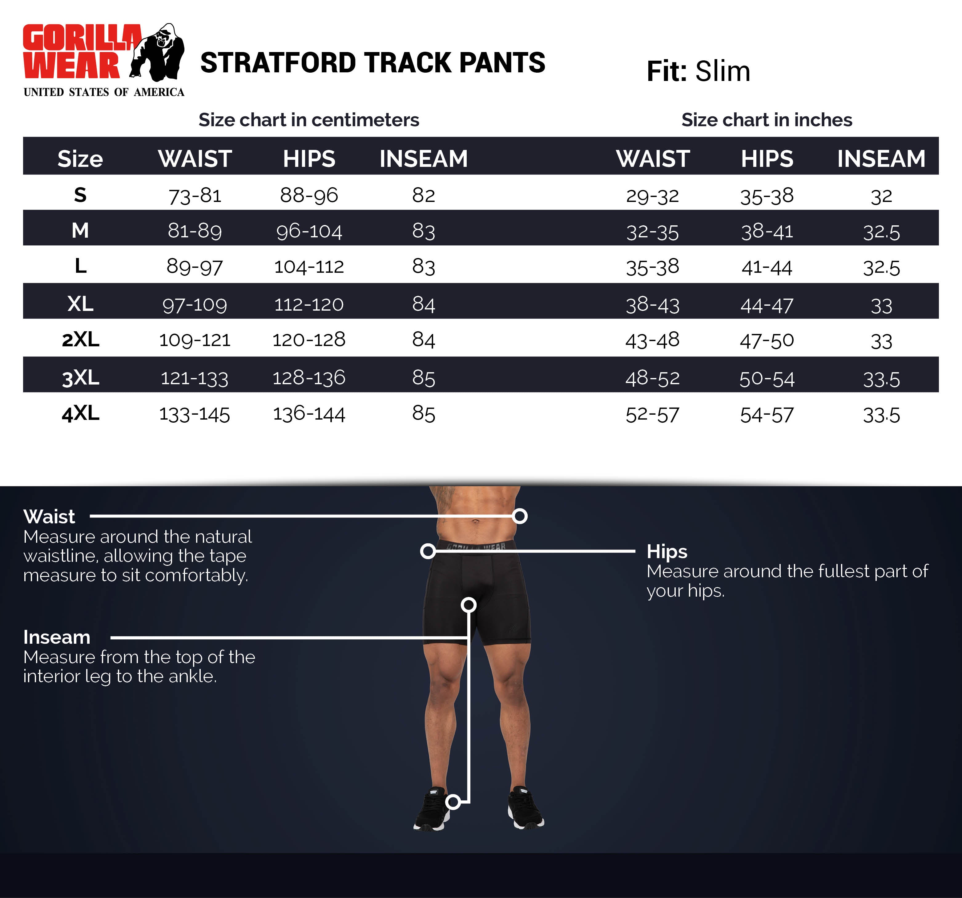 Gorilla Wear Stratford Track Pants, black Gorilla Wear