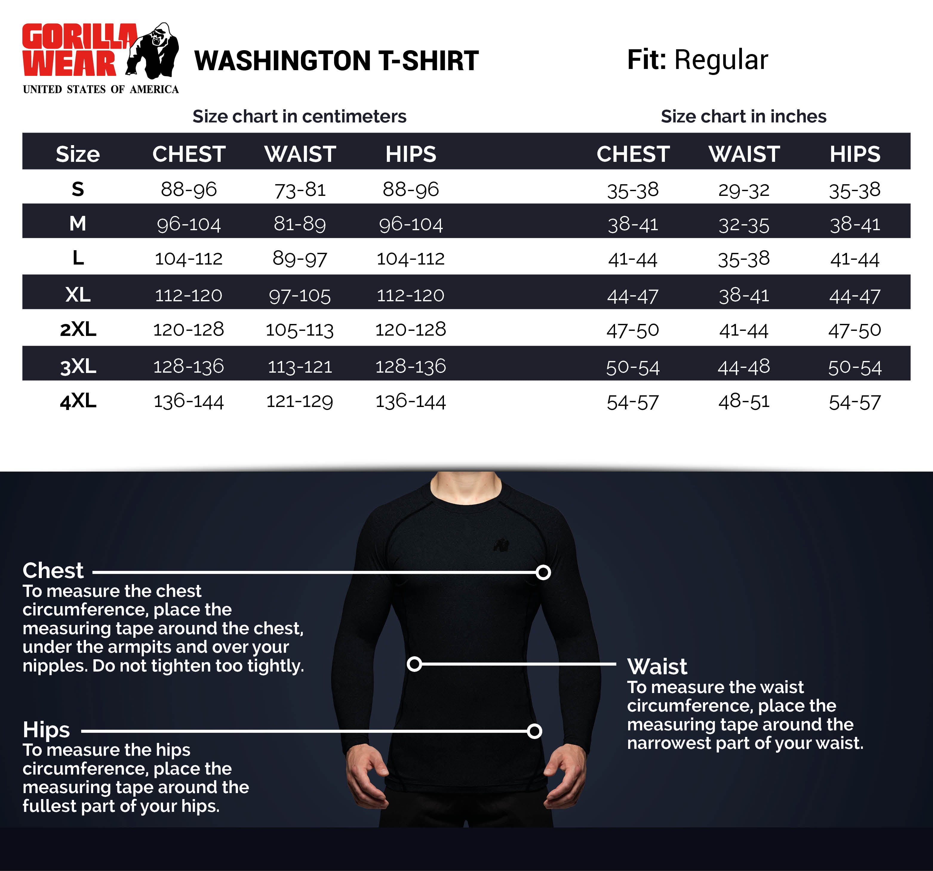 Gorilla Wear Washington T-Shirt, blue Gorilla Wear