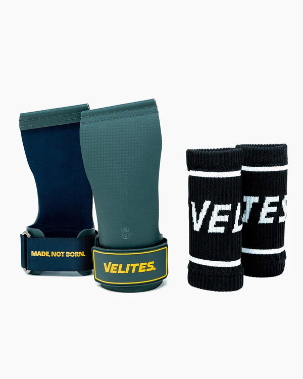 Velites Quad Ultra Hand Grips No Chalk grön med wristbands