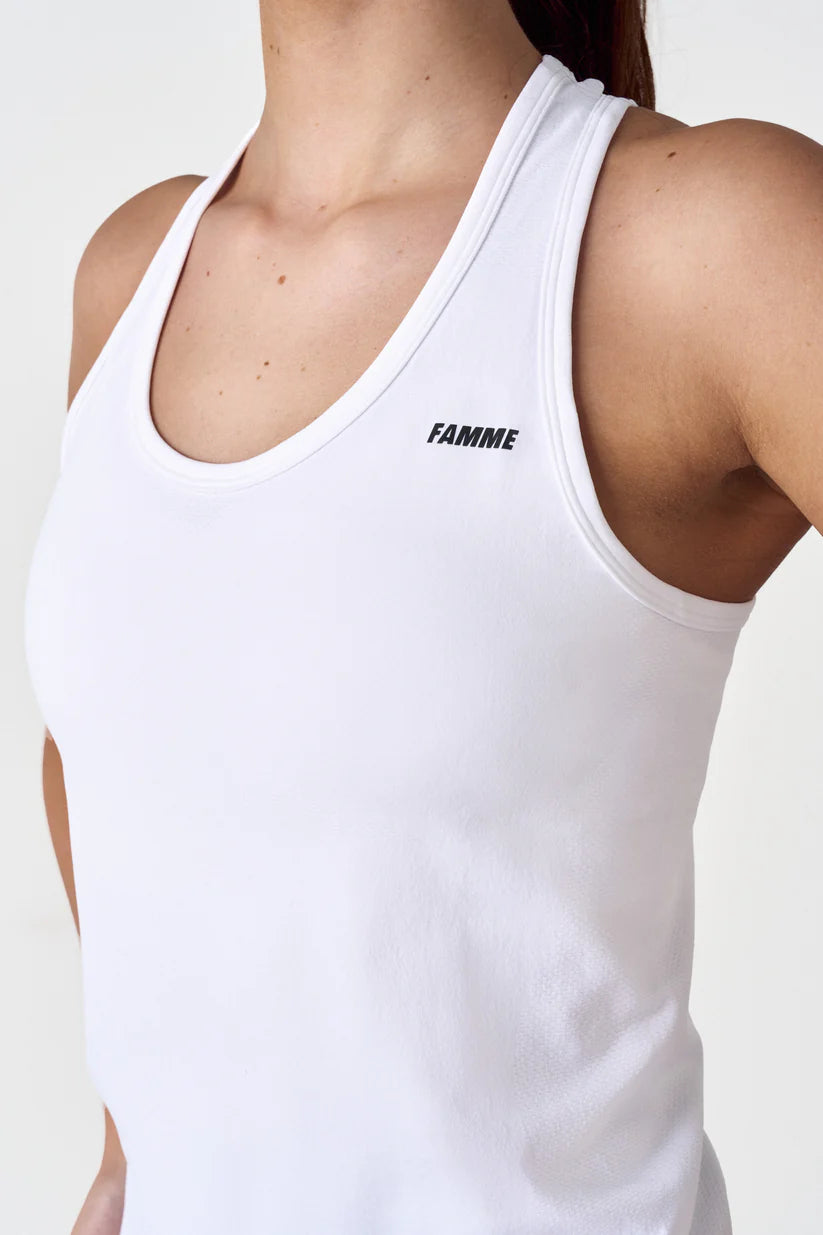 FAMME Atlantic Tank Top Vit - Träningslinne
